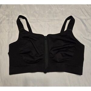 Anita Laureen Black XXL Nursing Bra Front Zip Clips Wireless Adjustable Stretch